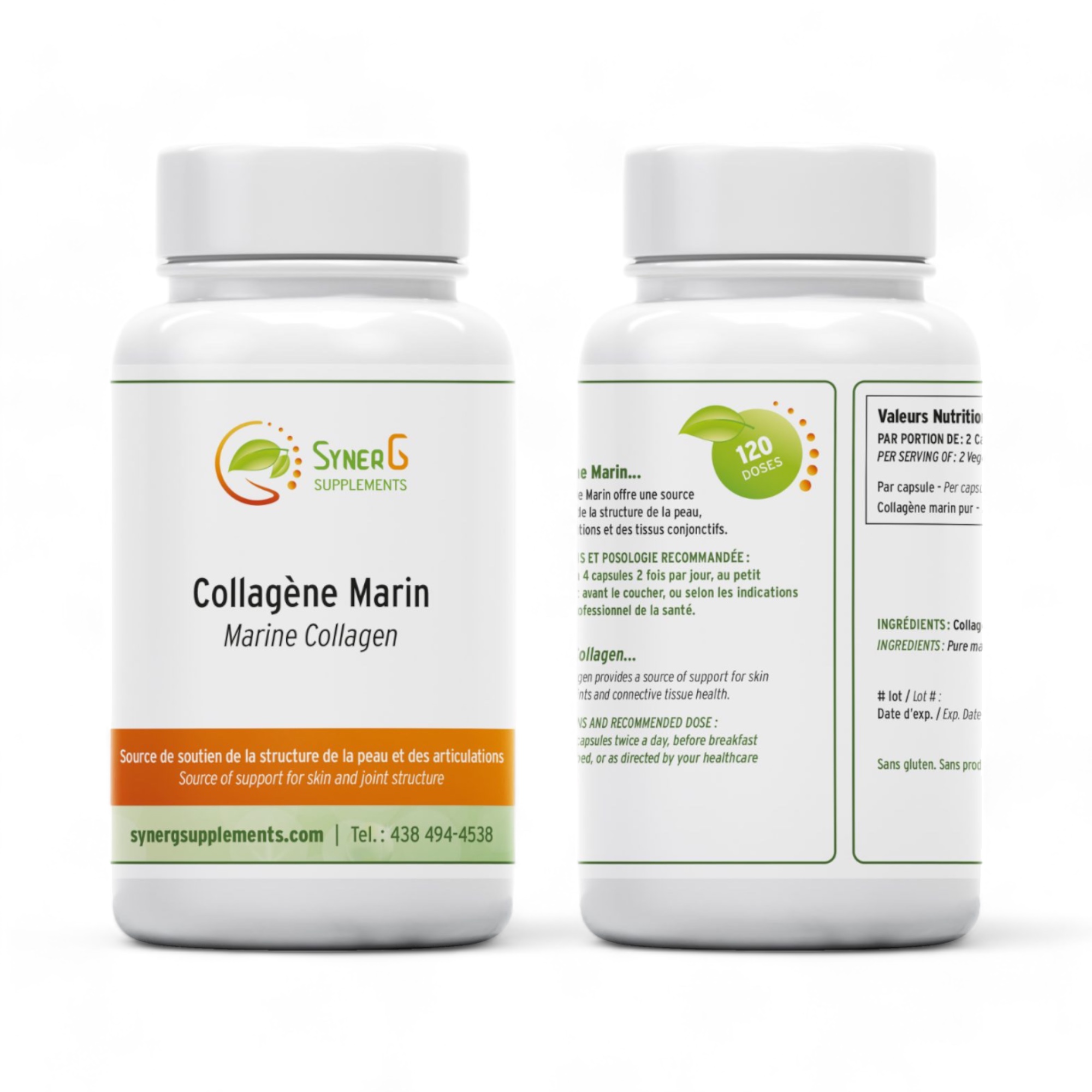 Collagène Marin 120 capsules Syner G Suppléments
