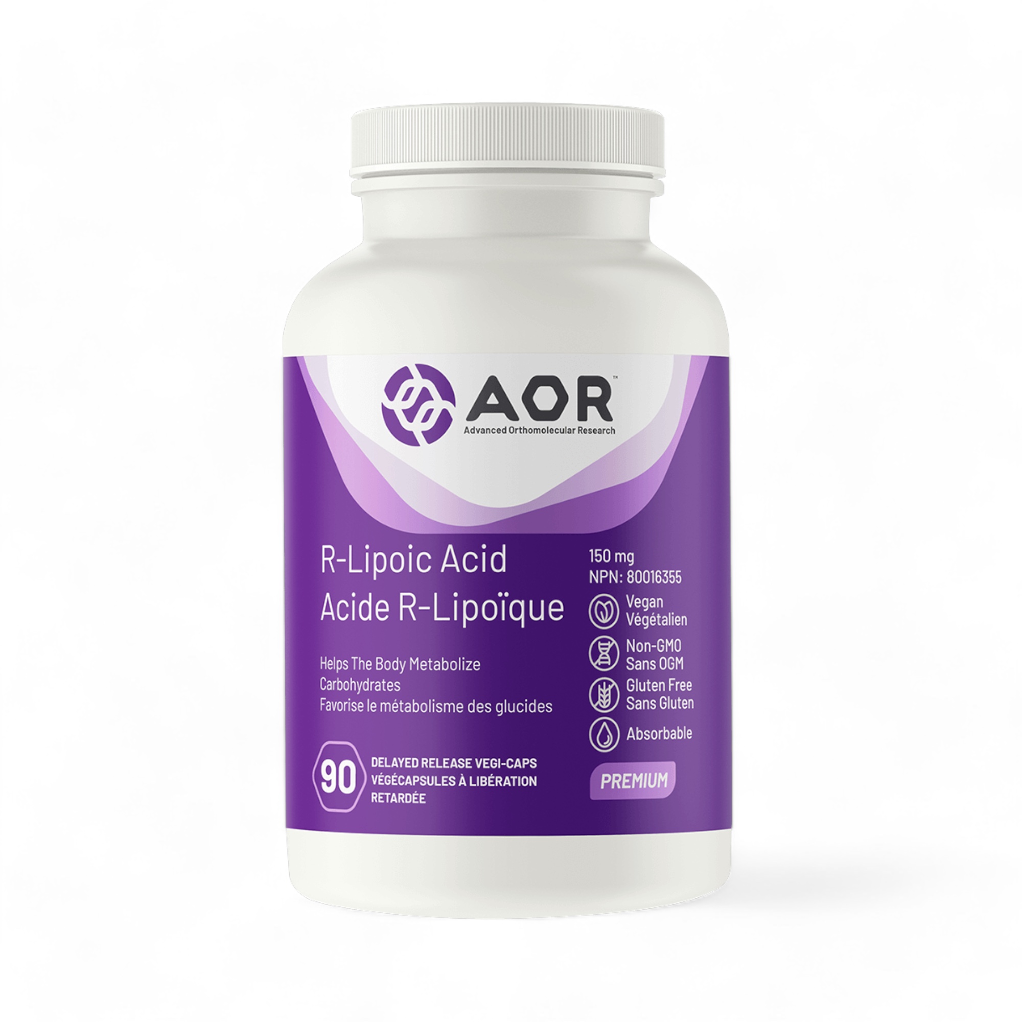 Acide R-lipoïque 150mg (90 capsules) AOR