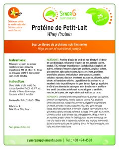 Syner G Suppléments Proteine de Petit-Lait 500g