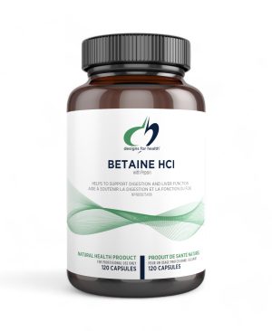 Betaine HCI avec Pepsine 120 capsules Designs For Health