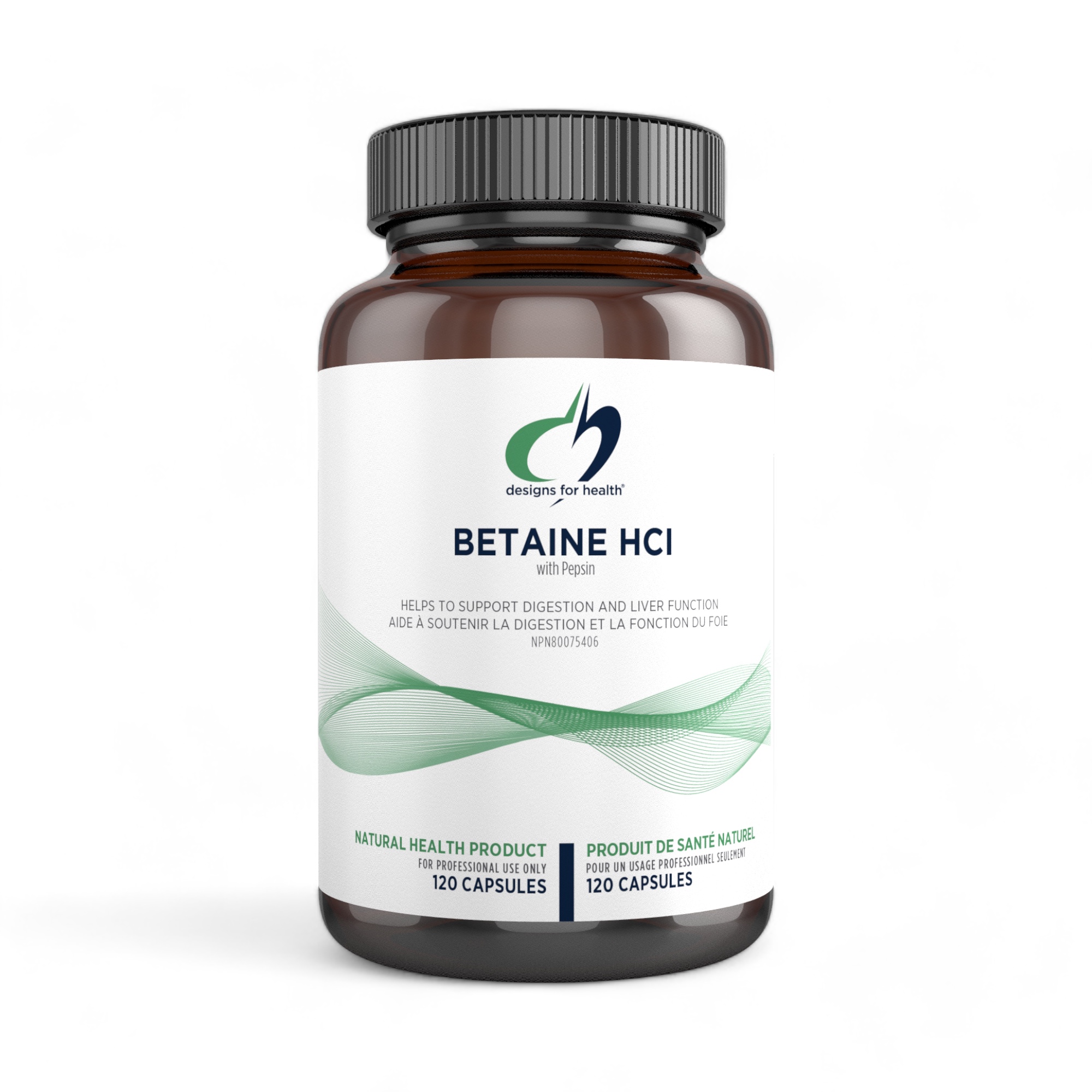 Betaine HCI avec Pepsine 120 capsules Designs For Health