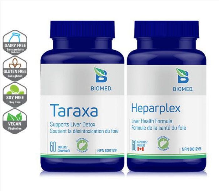 Combo Taraxa 60 tablettes Heparplex 60 capsules Biomed