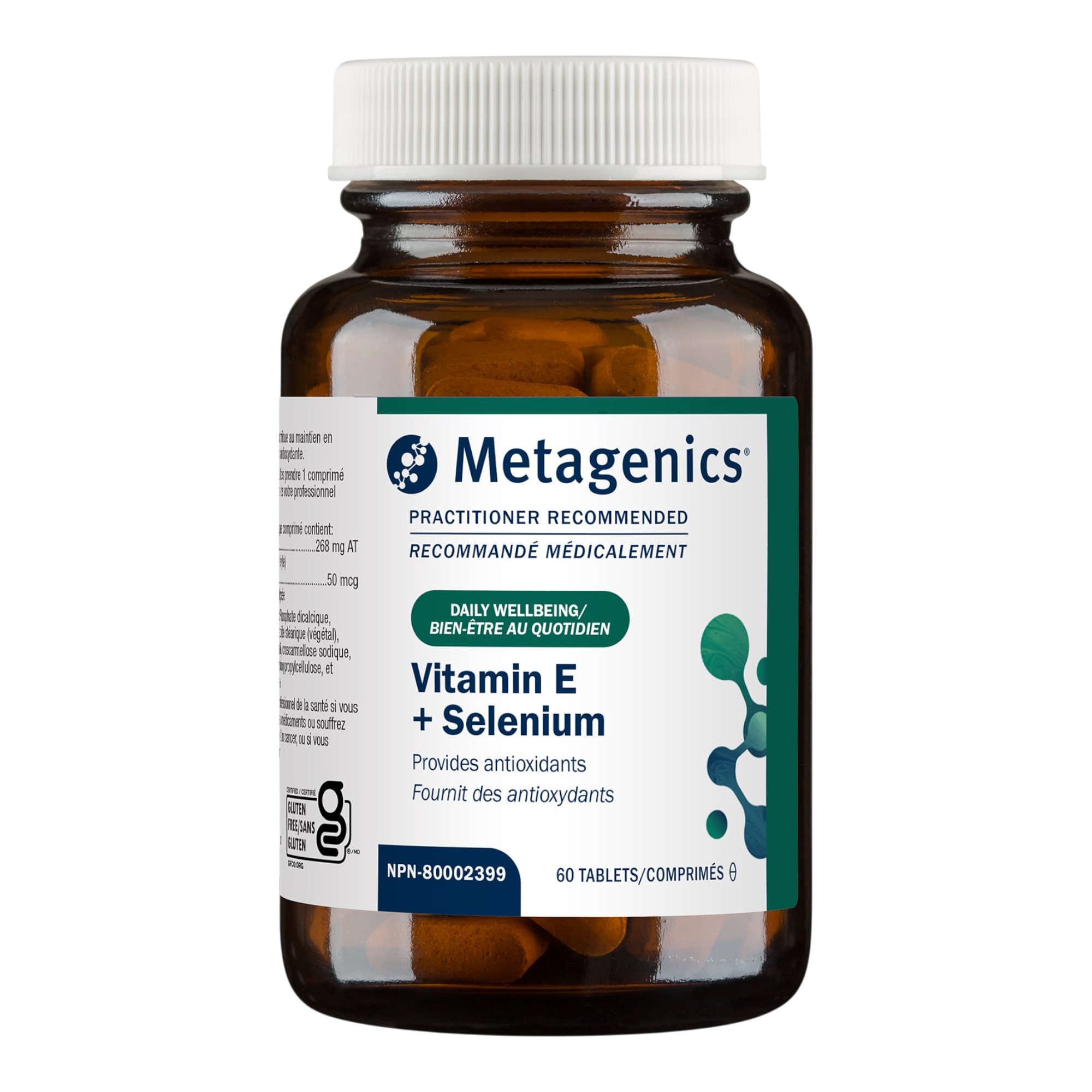 Vitamine E + Sélénium 60 comprimés Metagenics