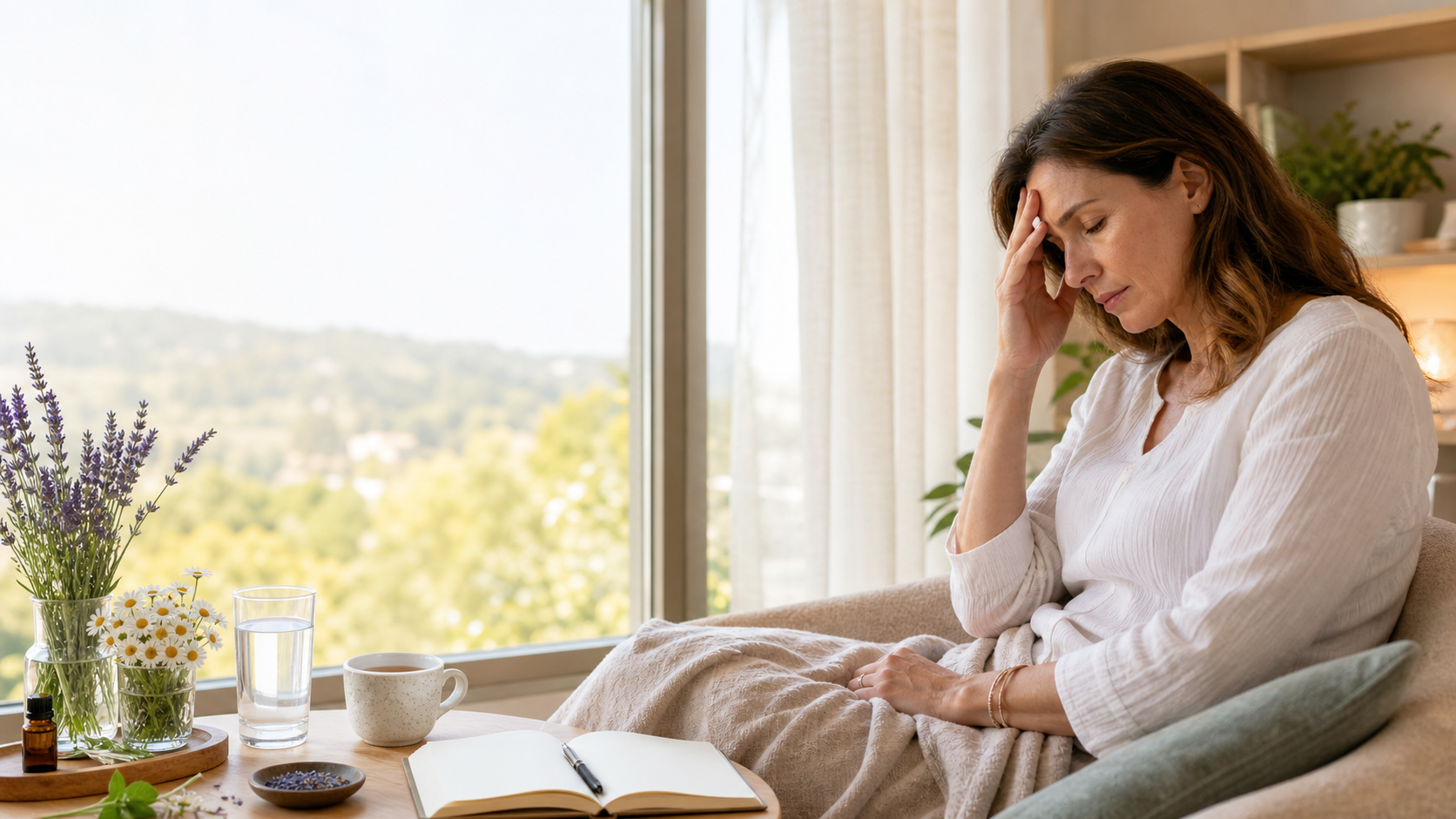 Produits naturels pour accompagner les maux de tête, migraines et tensions nerveuses
