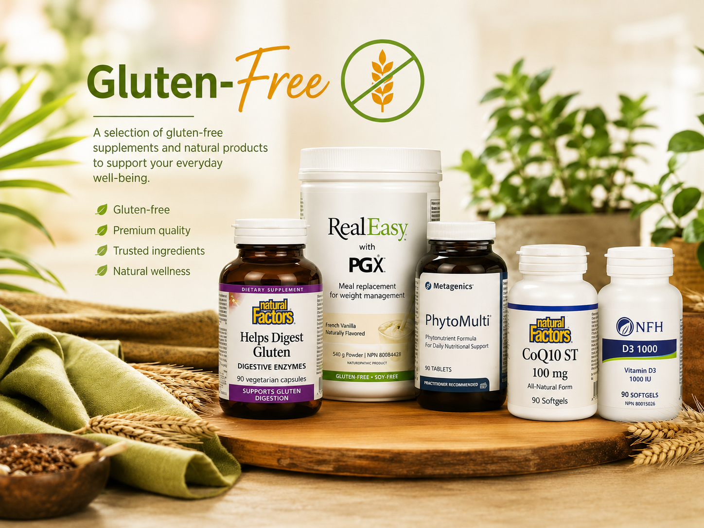 Gluten-free supplements and natural health products for everyday wellness and digestive support